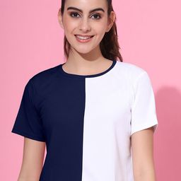 Moda Rapido Women Colourblocked Crop T-Shirt-image-51