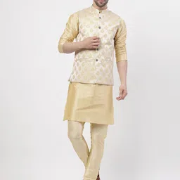TS LIFESTYLE Men Solid Kurta with Churidar & Nehru Jacket-picture-35