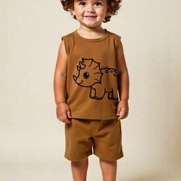 x2o Kids Pure Cotton Sleeveless T-shirt And Shorts-46