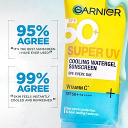 Garnier Super UV Cooling Water Gel Sunscreen 8Hr Freshness No White Cast SPF50 PA++++ 60ml image 2
