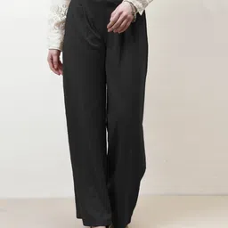 Athena Immutable Women Relaxed Straight Leg Easy Wash Pleated Trousers-image-55