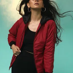 Campus Sutra Women Lightweight Longline Bomber Jacket-image-20