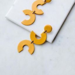 VMA PLAY FASHION Rhodium Plated Geometric Shaped Drop Earrings-image-70
