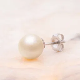Nipura 925 Sterling Silver Rhodium-Plated Pearls Circular Shaped Studs image 3