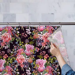 ArtzFolio Black & Pink Printed Waterproof Shower Curtain-picture-20
