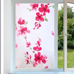 INDIAN ROYALS Pink & White Floral Printed Self-Adhesive & Durable Window Sticker-image-49