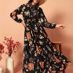 Raiyani Enterprise Women Printed Fit & Flared Dress-picture-35