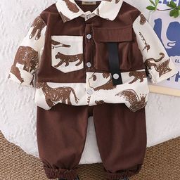 INCLUD Boys Animals Printed Shirt Collar Shirt With Pant-picture-39
