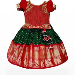 White Button Girls Embroidered Ready to Wear Lehenga & Blouse-picture-43