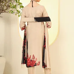 Nehamta Ethnic Motifs Embroidered Round Neck Mirror Work Kurta With Trousers & Dupatta image 4