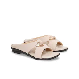 Anngiri Women Buckle Detail Open Toe Flats-image-25