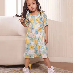 Stuffie Land Floral Print A-Line Dress-image-86