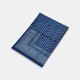 Fabindia Blue Floral Printed Dabu Cotton 8-Seater Table Cover-27