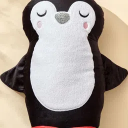 Home Centre Slate Kids White & Black Penguin Cotton Pre Filled Cushion-48
