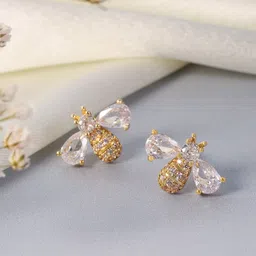 Avyana Gold Plated CZ Animal Shaped Studs-image-58