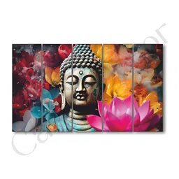 The Castle Decor Yellow & Pink 5 Piece Paper Religious Wall Paintings-image-99