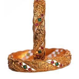 Luxury Gold Plated Pure Brass Bangles 2285-1827 Stylish Traditional Bangle-image-89