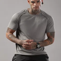 THIRD ELEMENT Round Neck Raglan Sleeves Training Or Gym Regular Fit Sports T-Shirt-image-35