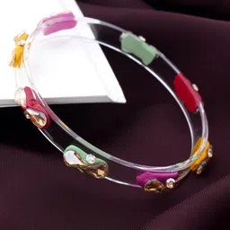 ZULKA Set Of 4 Glass Crystal Studded Bangles image 4