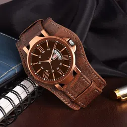 WATCHSTAR Men Patterned Dial & Stainless Steel Straps Analogue Watch Jumbo DD Brown-image-43