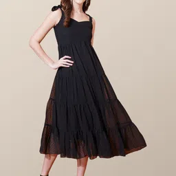 Chemistry Print Georgette Fit & Flare Midi Dress-picture-36