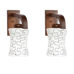 Somil Premium Designer Glass Wall / Night Lamp Elegant & Stylish Dcor Accent for Modern Interiors, color, Black, White, Size:- 18 X 31 X 28.5 CM-image-63