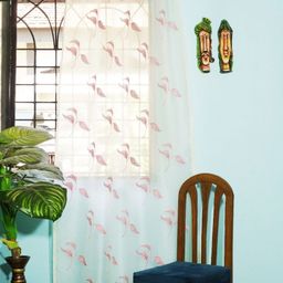 Parda Online White & Pink Ethnic Motifs Sheer Long Door Curtain-image-18