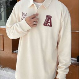 AVEJO Men Self Design Polo Collar Pure Cotton Oversized T-shirt-image-19