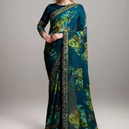 ODETTE Floral Printed Saree-image-23