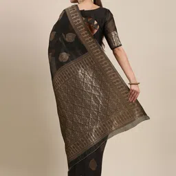Anouk Rustic Woven Design Zari Linen Blend Banarasi Saree image 3