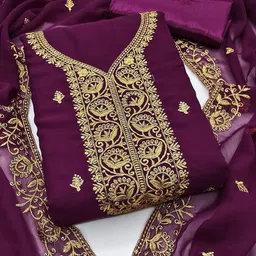 SYS Brand - Shop Your Style Floral Embroidered Unstitched Dress Material-image-17