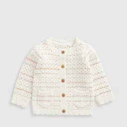 mothercare Girls Striped Cotton Cardigan Sweater-image-82