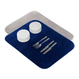 Kuber Industries 2-Pc Grey & Blue Non Slip Dish Drying Mats-72