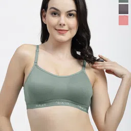 SHYAM SONS FLAIR Brezza Pack Of 3 Full Coverage Non Padded Workout Sports Bra-image-91
