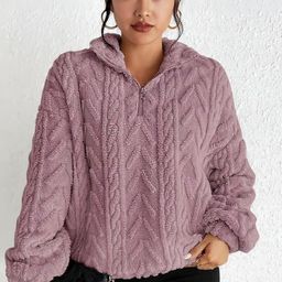 bebe Women Self Design Half Zipper Sweatshirt-image-18