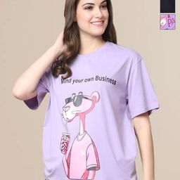Mast & Harbour Pack Of 3 Graphic Printed Round Neck Oversized Cotton T-shirts-image-61