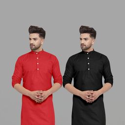 VS MALL Men Black Kurtas-picture-17