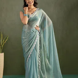 HERE&NOW Embroidered Pure Chiffon Saree-picture-38