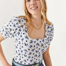 Olalook Women Floral Printed Puff Sleeve Top-image-44