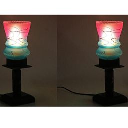 SOMIL Violet Printed Glass Table Lamp-image-60