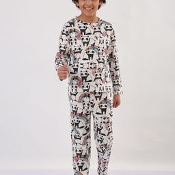 YK Boys Panda Printed Pure Cotton Long Sleeves Night Suit-34