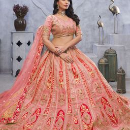 ODETTE Embellished Sequinned Semi-Stitched Lehenga & Unstitched Blouse With Dupatta image 4