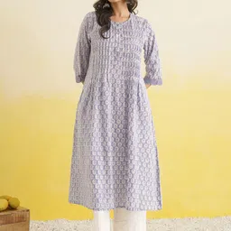 GOODHAND Block Printed Pure Cotton Tunic & Trouser Co-Ord Set-picture-16