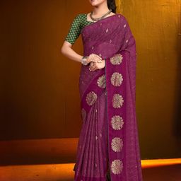 Reboot Fashions Floral Pure Georgette Designer Maheshwari Saree-picture-24