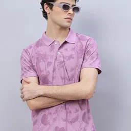 RELANE Men Floral Printed Polo Collar T-shirt-picture-42