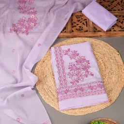 GAJARAI Floral Woven Design Unstitched Dress Material-picture-0