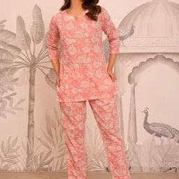 Kwatchi Printed Pure Cotton Tunic With Trousers Co-Ords-picture-10