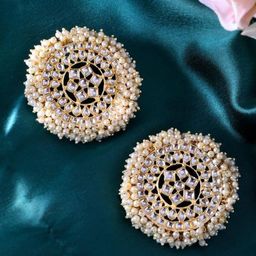 DressBerry Gold-Plated Pearls Beaded Studs-48