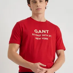 GANT Men Typography Printed Round Neck Cotton T-shirt-image-26