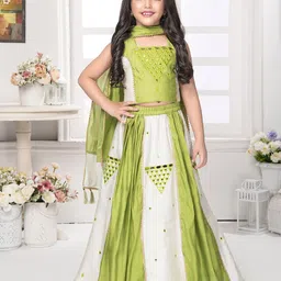 Tiny Kingdom Girls Embroidered Ready to Wear Lehenga & Blouse With Dupatta-image-36